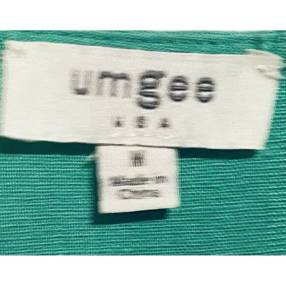 Umgee Top Womens Medium Bright Green Ruffle Bell Sleeve Linen Blend Fringe Hem - Picture 7 of 9